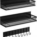 Magnetic Spice Rack for Refrigerator, 3 Pack Magnetic Shelf for Refrigerator, Movable Magnetic Basket is Used for Side Storage in Ovens, Microwaves, or Washing Machines (Black)