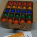 Minetom 25 Pack Multicolor C9 LED Christmas Light Bulbs, Colored Plastic C9 Shatterproof LED Bulbs Replacement for Christmas String Lights, E17 Intermediate Base, Commercial Dimmable Holiday Bulbs