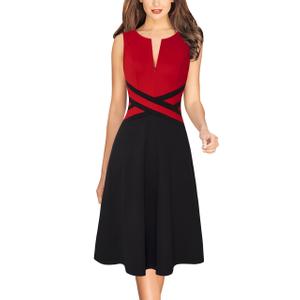 VFSHOW Womens Front Zipper Work Office Business Casual Church A Line Dress (XXL)