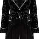 TZMAPU Medieval Retro Gothic Velvet Women's Coat, Formal Casual Work, Costume