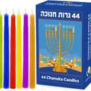 The Dreidel Company 40-Pack Multicolor Hanukkah Candles Menorah Candles Chanukah Candles 44 for All 8 Nights of Chanukah