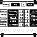 Magnetic Rod Black and White Flip Calendar for Classroom, Classroom Calendar Date Cards Black and White Classroom Decor Bulletin Board Set