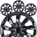 AUTOFREE 17" Premium Universal Wheel Rim Covers – Set of 4 Black Lacquer Hubcaps,ABS&PC Material Hub Protection Accessory,Snap-on Replacement Caps for Car,Pickup Truck,SUV - 17 Inch Black Lacquer