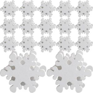 EXCEART 50Pcs Christmas Snowflake Buttons for DIY Crafts White Wooden Snowflake Buttons Embellishments Christmas Tree Ornaments for Winter Party Craft Sewing Home Decor