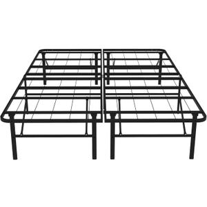 14 Inch Foldable Full Size Bed Frame, Heavy Duty Metal Platform Bed with Underbed Storage, Noise Free, Tool-Free Easy Assembly, No Box Spring Required