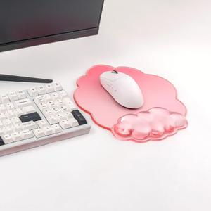 Gradient Pink Mouse Pad with Gel Wrist Support - Ergonomic Cloud Mouse Pad Office Accessories for Computer/Latop/Office/Home