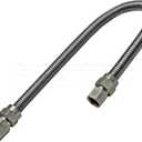 Flextron - 12 Inch Flexible Gas Line Connector with 5/8 Inch Outer Diameter & 1/2 x 3/4 Inch FIP Fittings, Uncoated Stainless Steel, Durable & Excellent Corrosion Resistance, CSA Approved