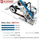 Belt Sander Professional with Vertical and Horizontal Support, 30" x 1" Belt Size, 3 Grit Belts (100/180/240), Metal Wood Knife Sharpening, Adjustable Workbench