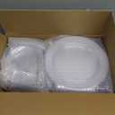 FLOWERCAT 200PCS Clear Plastic Plates Disposable Plates for Party - Heavy Duty Plastic Plates - 100 10"Dinner Plates and 100 7" Salad Plates for Weddings, Easter Parties and Events