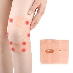 Magnetic Knee Pads, 1 Pair Breathable Silicone Knee Brace Pads, Open Patella Knee Stabilizer Magnetic Knee Compression Sleeves Knee Protection Pads for Ligament Injury Recovery Running 