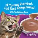 Purina Friskies Pureed Cat Food Topper, Lil’ Shakes With Tantalizing Tuna Lickable Cat Treats - (Pack of 16) 1.55 oz. Pouches (EXP 12/01/26)