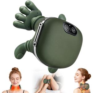 2026 Upgrade Edition 4D Neck and Shoulder Heat Massager, Wireless Portable Neck Massager, Relieves Muscle Pain, Simulates Deep Tissue Massage of Human Hand, Ideal Gift.Emerald Green