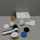 Electric Spin Scrubber, Cordless Shower Scrubber with Battery Level Display, 2 Speeds Electric Scrubber for Cleaning with 6 Replaceable Heads, Cleaning Brush for Bathroom/Sink/Window (White)