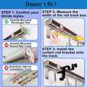 Internal Curtain Rod Set 0.8-2.3 Inch Wide Track (External Available 0.8-4 Inch Wide Track), No Drilling Required, Tool-Free,Magnetic Curtain Hooks, Black 3 Pieces (US Patent Application)