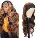 34 Inch p4/27 Highlight Headband Wig Human Hair Body Wave Brazilian Virgin Hair Glueless None Lace Front Wig 150% Density Machine Made Wigs