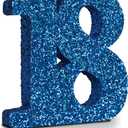 18th Birthday Decorations for Boys,Blue Glitter Number 18 Sign Birthday Centerpiece,Number 18 Table Topper