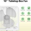 shinic 10" Tabletop Box Fan for Bedroom, 2 Speeds, Quiet Table Fan with Strong Airflow, Energy Efficient Small Box Fan, Portable Kitchen Exhaust Fan for Bedroom Bathroom Office Dorm Workshop, White