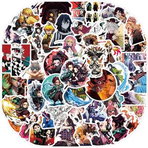 50PCS Mix Anime Stickers,Hot Cartoon Vinyl Sticker for Water Bottle Laptop Phone Scrapbooking Journaling for Adults Teens for Party Supply Favor Decor