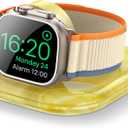 for Apple Watch Magnetic Charging Dock - Fast Magnetic Charger Stand, Compatible with Apple Watch Series 2/3/4/5/6/7/8/9/10/Ultra 1 2, Supports Nightstand Mode, Portable Design for Travel (Marble Yellow)