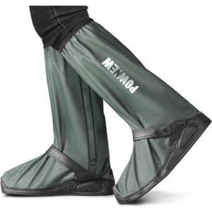 Waterproof Shoe Covers Rain Boot Cover for Men and Women (Large, Blackish Green)