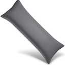 WishSmile Body Cooling Pillowcase Long Pillow Case Breathable Cool Silky Soft Rayon Derived from Bamboo Fabric,Hair and Skin Friendly,Dark Grey,1 Pack,20x54IN
