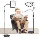 Floor Magnifying Glass with Light and Stand: 48 LED Flexible Hands Free Magnifier Lamp - 2-in-1 Large Lighted Magnifiers for Seniors Reading, Close Work, Jewelry, Repair, DIY
