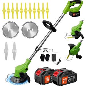 Cordless Weed Wacker, 21V Electric Weed Eater Battery Powered, 34-48 inches