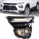 LH Halogen Type Headlight Fit for 2021 2022 2023 Chevy Trailblazer LS/LT/RS/Activ W/LED DRL Projector Headlamp Assembly Left Driver Side With Bulbs 42859233 GM2502520 42827953
