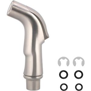 Universal Fit Sink Spray Attachment, Kitchen Side Sprayer Head, Pull Out Spray Head, Faucet Sprayer Replacement For Delta, Moen, Kolher and Other OEM Brands, Brushed Nickel Finish, Ergonomic Design