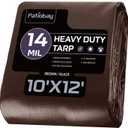 Tarp 10x12FT, 14 Mil Large Tarp, Tarps Heavy Duty Waterproof with Grommets Every 23.6", 420D Thick Plastic Tarp, UV Resistant Tear&Fade Resistant, Reinforced Edges for Outdoor Pool Camp Tent