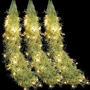3 Packs LED Artificial Hanging Plants, 3.6 ft Fake Hanging Plant, Ivy Vine Fake Leaves Greeny Chain Wall Home Room Garden Wedding Garland Outside Decor (Basket Not Included) (Vines Moss)