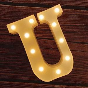 MUMUXI Marquee Light Up Letters | Large Light Up Numbers | Battery Powered and Bright with Every Letter of The Alphabet | for Wedding, Birthday, Party, Celebration, Christmas or Home Decoration (U)