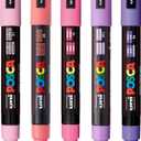 posca Paint Art Markers, Set of 5 5M Medium Markers with Reversible Tips, Pink/Purple Collection