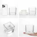 Set of 6 Square Glass Vases 4" x 4" x 4", Clear Flower Vase, Plant Terrarium, Candle Holder for Wedding Centerpiece, Office Decorations, Home Dcor, Parties and Events