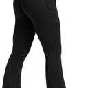 Womens Flared Yoga Pants with Pockets, High Waisted Flare Leggings Bell Bottom Bootcut Yoga Dress Pants (2XL, Black)