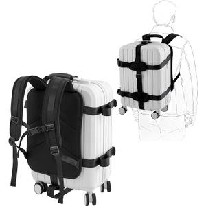 Luggage Backpack Conversion System Connector Straps Cross Shaped External Frame with Handle Adjustable Straps and Quick-release Lock for 22-30 Inch Hardshell Case/Luggage/Suitcase