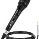 Wired Microphone for Singing,Professional Vocal Dynamic Handheld Karaoke,Cardioid Studio Mic,16.4 ft XLR & 6.35 MM with On and Off Switch, for Speakers/Mixer/Machine/Amp/Speech/Karaoke and Outdoors