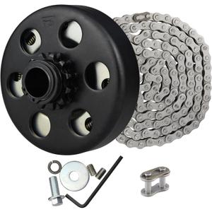FDJ 3/4" Centrifugal Clutch 12 Tooth with 35 Chain Go Kart Clutch 3/4 Bore and Chain Kit for Mini Bike, Fun Kart, Fits 2-7 HP Honda Engines