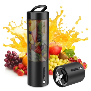 COKUNST 18oz Portable Blender with 6 Blades for Protein & Shakes, USB Rechargeable Juices Mixer, Small Blender with Extra Handle Lid for Travel Sports Outgoing-Black