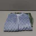 Fleece Newborn Sleep Sack Baby Swaddle,3-Way Adjustable Wearable Blanket,2 Pack Fleece Swaddling Sleeping Bag TOG 2.0 (Blue&Green, 0-3 Months)