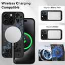 OOK Case Fit for iPhone 15 Pro Max 6.7 Inch (Compatible with MagSafe) Gray Floral Flowers Soft TPU and Hard PC Phone Cover with Kickstand Anti-Scratch Shockproof Protection Magnetic Case for Women