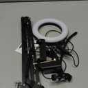 Overhead Camera Mount with Ring Light, Flexible Articulating Phone Arm Stand Compatible with iPhone, Logitech Webcam, Desk Tripod for YouTube Live Stream Cooking Nail Video Recording (Black)