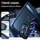 TORRAS MarsClimber for iPhone 14 Pro Case with Stand, [3 Stand Ways Metal Kickstand] [8FT Military Grade Drop Tested], Protective Slim Translucent Matte iPhone 14 Pro Phone Case for Women Men, Black