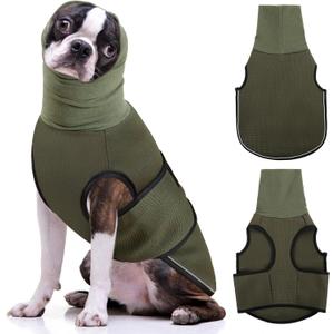 AOFITEE Dog Anxiety Vest, Dog Anxiety Calming Hoodie, Pet Thunder Jacket Calming Shirt for Fireworks, Thunder, Travel, Separation, Noise Block & Ear Protection Recovery, M