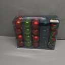 40PCS 2.36" Christmas Balls Ornaments, Plastic Christmas Tree Ornaments, Holiday Baubles, Hanging Decorations for Xmas Trees Holiday Party, Red Green Baubles