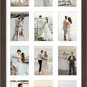 DUENPY 14x26 Collage Picture Frame 4x6 Collage Picture Frame Displays Twelve 4x6 inch Photos Available Horizontal Wall Mounting Display and Vertical Walnut, 14x26（4x6 opening）