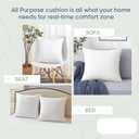 LANE LINEN 24x24 Pillow Inserts - Set of 2 Lightweight Down Alternative Square Pillows, White Throw Pillows for Bed, Decorative Pillows for Couch Bed, Firm Pillows for Living Room