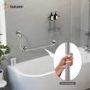 Brushed Nickel Angled Grab Bar 12x24 Inch, iHansee Bathroom Safety Bar w/Anti-Slip Knurled Grip, Wall Mount L-Shaped Shower Handle for Elderly Senior Handicap, Toilet Bathtub Balance Support Bar