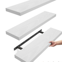 BAYKA White Floating Shelves for Wall, 22.5 inches Wall Mounted Rustic Wood Shelves for Bathroom, Bedroom, Living Room, Floating Shelves for Books/Storage/Decor (Set of 3)