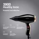 Elchim 3900 Healthy Ionic Ceramic Professional Hair Dryer with Powerful Airflow and Low EMF Technology - Black & Gold